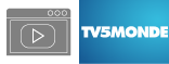 Logo TV5 et dessin de vidéo stylisé