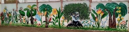 Fresque végétale réalisée au lycée français Fustel-de-Coulange à Youndé (Cameroun)
