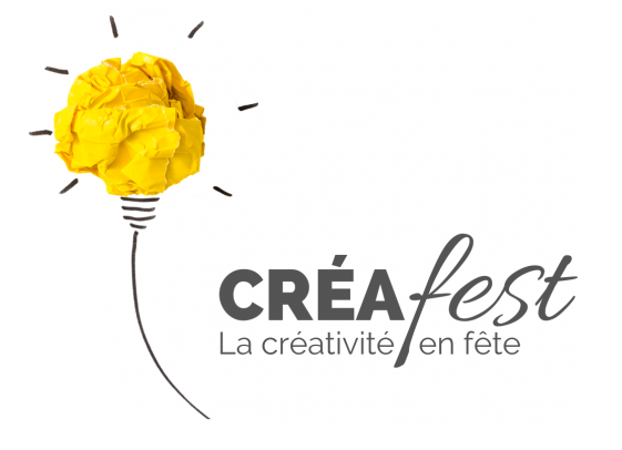 Visuel CRÉAfest  évoquant une fleur en papier et le concept d'idée