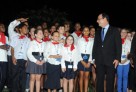 Le président de la République rencontre des élèves du lycée français de Kinshasa lors du Sommet de la Francophonie