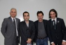 Martial Attias, proviseur, Jérome Ferrari, Ryad Girod, conseiller pédagogique et Cédric Villani lors du stage du PRF à l'école française internationale de Riyad 