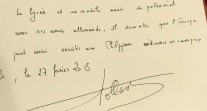 Le livre d'or du Lycée français de Manille signé par le chef de l'État