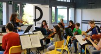 L'Orchestre des lycées français du monde (saison 4) à Madrid : les violons en répétition