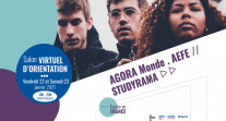 Rendez-vous vendredi 22 et samedi 23 janvier pour le premier salon virtuel d’orientation organisé par l’AEFE, AGORA MONDE et Studyrama, sur le thème « Étudier en France »