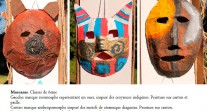Masques réalisés par les élèves du lycée français de Santiago pour l'APP-Monde "Honneurs aux arts premiers"