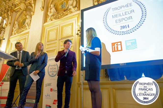 Trophées des Français de l&#039;étranger 2014 : remise du trophée &quot;Meilleur Espoir&quot; à Max Cartoux