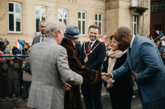 Inauguration à Copenhague du nouveau lycée français Prins-Henrik : accueil par les personnalités
