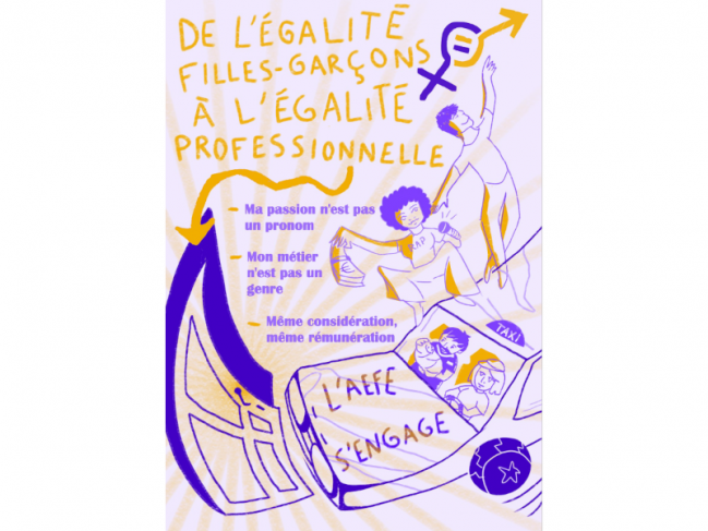 Égalité femmes/hommes - Concours d&#039;affiche 2024 - Affiche lauréate - Lycée international Alexandre-Dumas (Algérie)