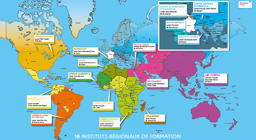 Carte des zones de mutualisation, avec les IRF