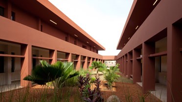 Une cour interne du lycée de Dakar